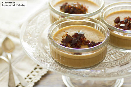 Crema de caramelo con praliné. Receta