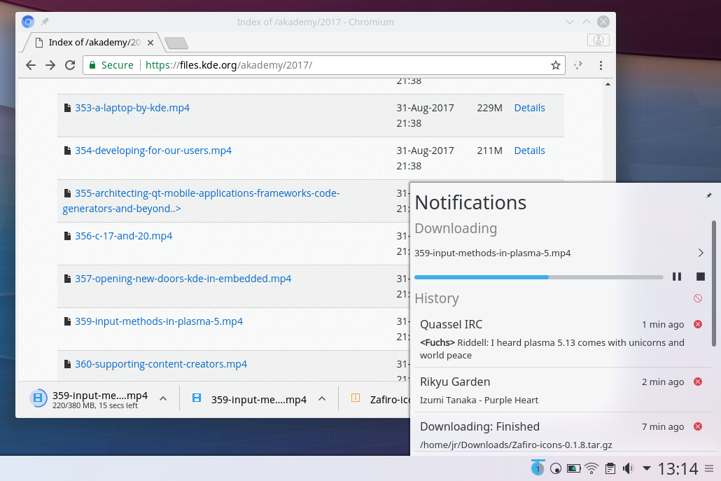 El próximo KDE Plasma 5.13 se integra perfectamente con Chrome y Firefox, y luce bastante