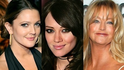 Drew Barrymore, Hilary Duff y Goldie Hawn... también sin maquillar.