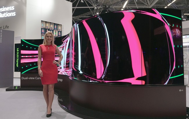 Ise 2017 Lg Dual View Curved Tiling Oled Signage