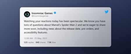 Tweet By Insomniac Games