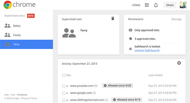 Chrome Usuarios Supervisados