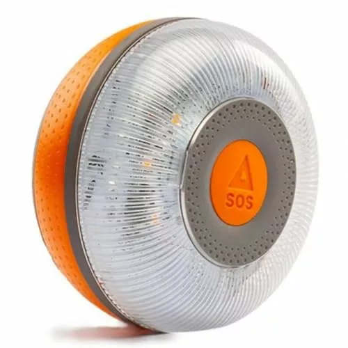 FlashLED Luz de Emergencia V16 Certificada DGT 3.0, con Geolocalización, App Incluida, Tarjeta SIM y Servicio de Datos Gratis hasta 2038, Base Imantada