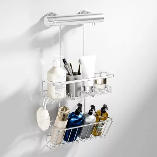 HouseUp Estanteria Ducha, Estante de ducha colgante sin taladro