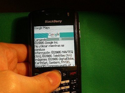 Revisión de Google Maps en una BlackBerry Pearl
