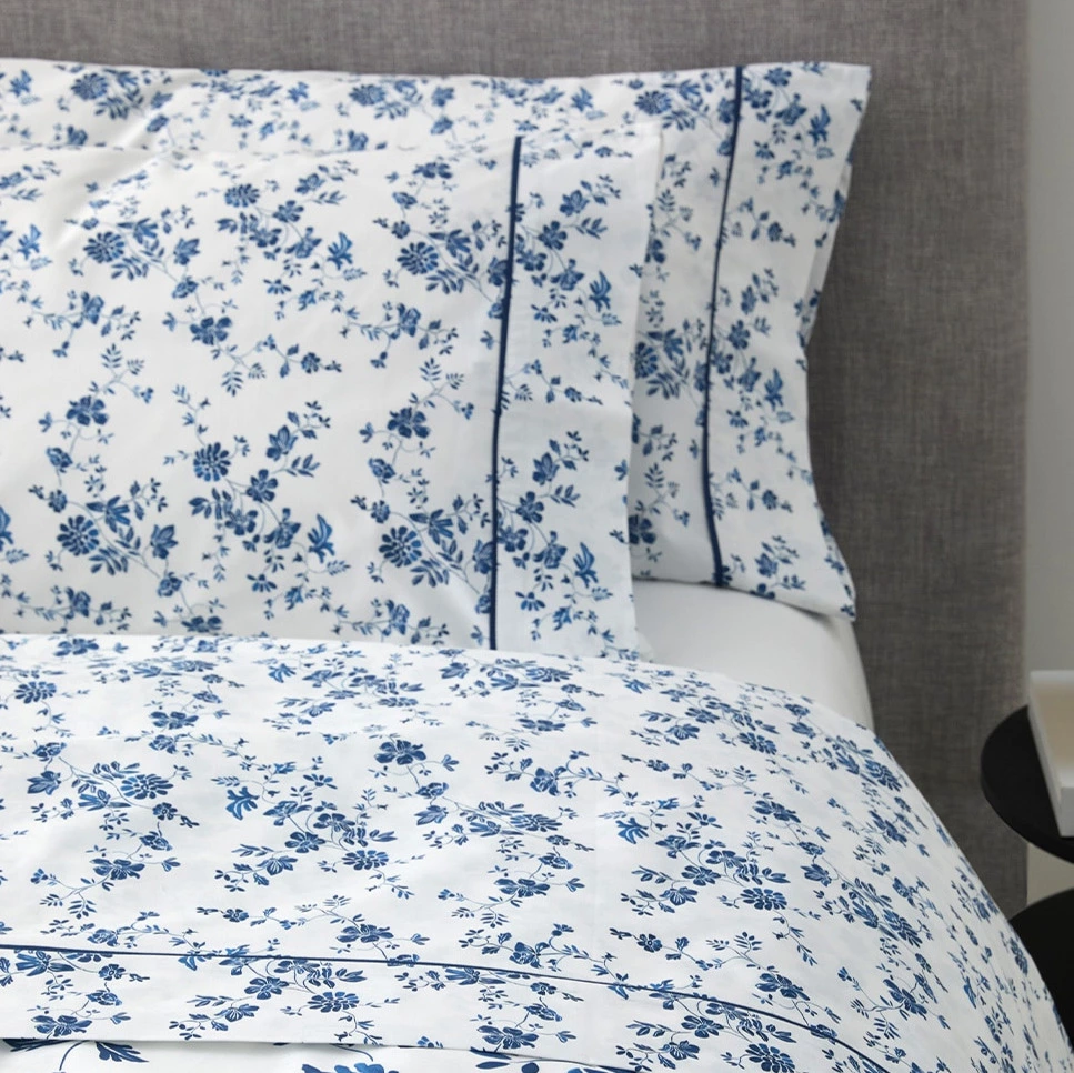 Juego de sábanas algodón percal Azahar Bassols Azul Cama 180 cm
