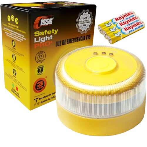 ISSE SAFETY Beacon v16 Approved DGT SIM and Data Included until 2038 - Car Emergency Light Approved DGT 3.0 - v16 ​​With Mandatory Geolocation January 2026 v16 Approved DGT