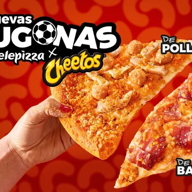 Telepizza y Cheetos firman la pizza más surrealista del verano: masa naranja y dedos imposibles de limpiar 