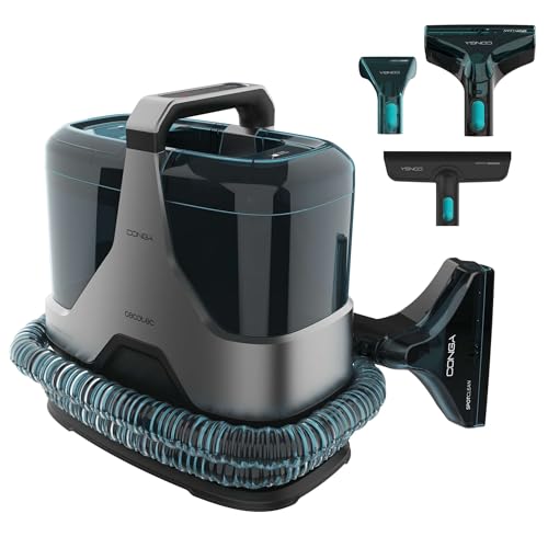Cecotec Limpiador Aspirador de Tapicerías y Alfombras con Cable Conga 6000 Carpet&Spot Clean XXL Advance. 600W, 15kPa, Pulveriza, Aspira y Limpia, Depósito de Agua Limpia 1300ml, Radio de Acción 7m