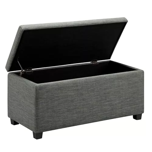 Amazon Basics Banco rectangular acolchado para entrada con almacenamiento