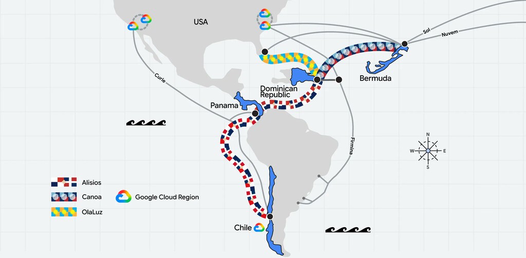Google prepara tres impresionantes cables submarinos para conectar Latinoamérica: así son Alisios, Canoa y OlaLuz