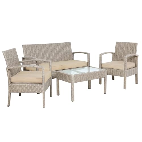 CASARIA Conjunto de Muebles Jardín 4 Piezas