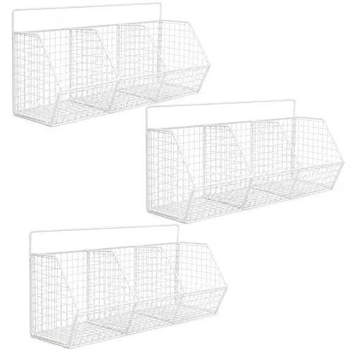 3 Cestas pared Cesta Colgante Almacenamiento Cocina con 3 Compartimentos