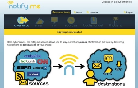 Notify.me, notificaciones de aquellos contenidos online que te interesan