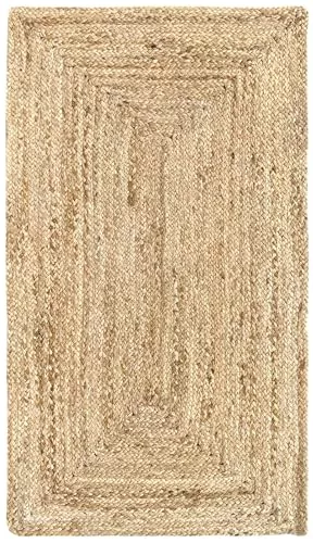 HAMID Alfombra Alhambra Color Natural 100% Fibra de Yute (60x110cm)…