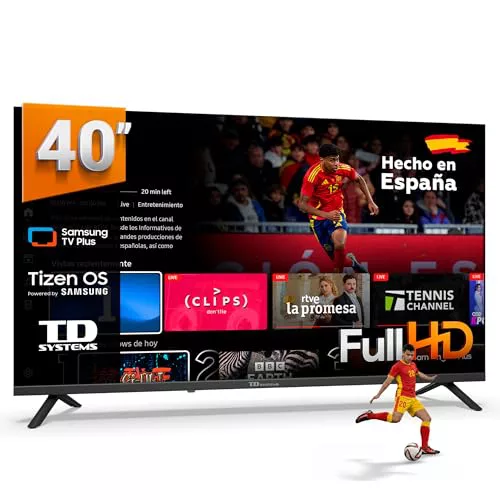 TD Systems - Smart TV 40 Pulgadas Full HD con Tizen OS 8.0 Powered by Samsung, Televisión HDR10 con Sintonizador Triple, Televisores del 2026 | PRIME40C22TIZEN