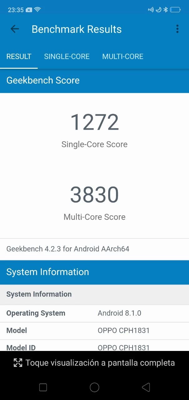 BenchMarks Oppo R15 Pro