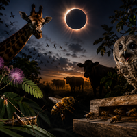Girafas correm, tartarugas acasalam e grilos cantam: assim a natureza reage a um eclipse solar 