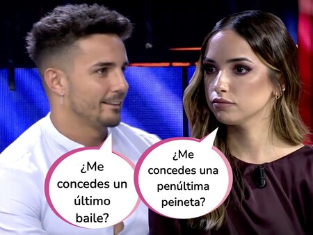 ¡MOMENTAZO! Manuel intenta sacar a bailar a Lucía durante la actuación de Omar Montes y Ana Mena en 'El Debate de las Tentaciones': Esta ha sido su reacción "flamenca"