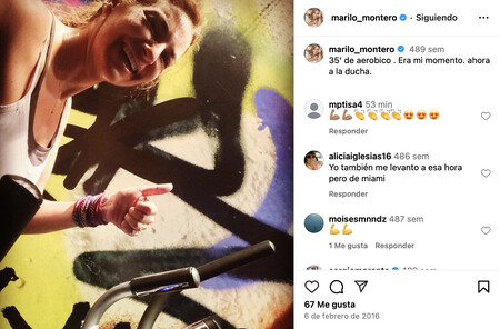 Mariló Montero entrenando