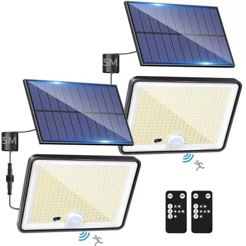 LOTMOS 2 Paquete Luz Solar Exterior Jardin, 342LED/Mando a Distancia