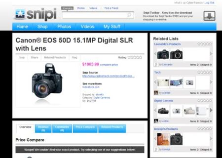 Snipi, colecciona y comparte tus productos favoritos