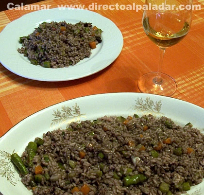 Arroz con chipirones y verduritas. Receta