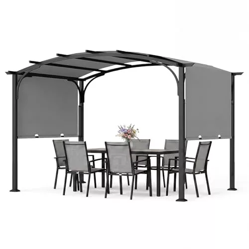 COSTWAY Pérgola Retráctil para Exterior, 3 x 2,4m