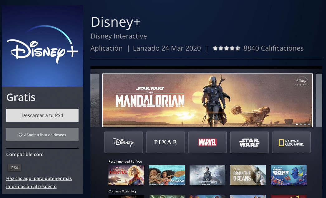 Cómo ver Disney+ desde PS4 y Xbox One