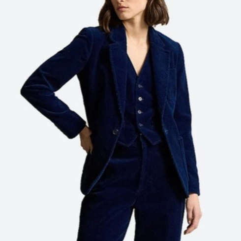 Polo Ralph Lauren Blazer de mujer de algodón con solapas y botón