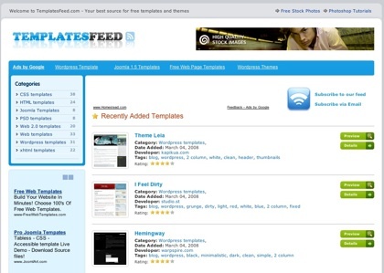 Templates feed, directorio de plantillas gratuitas para sitios web