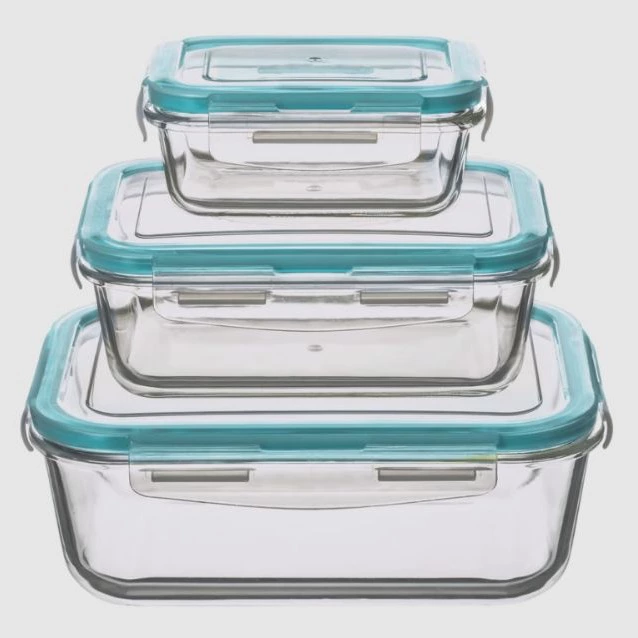 5FIVE-
SET 3 TUPPERS CUADRADOS BOROSILICATO CLIP&EAT