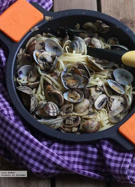 Espaguetis mar y monte. Receta