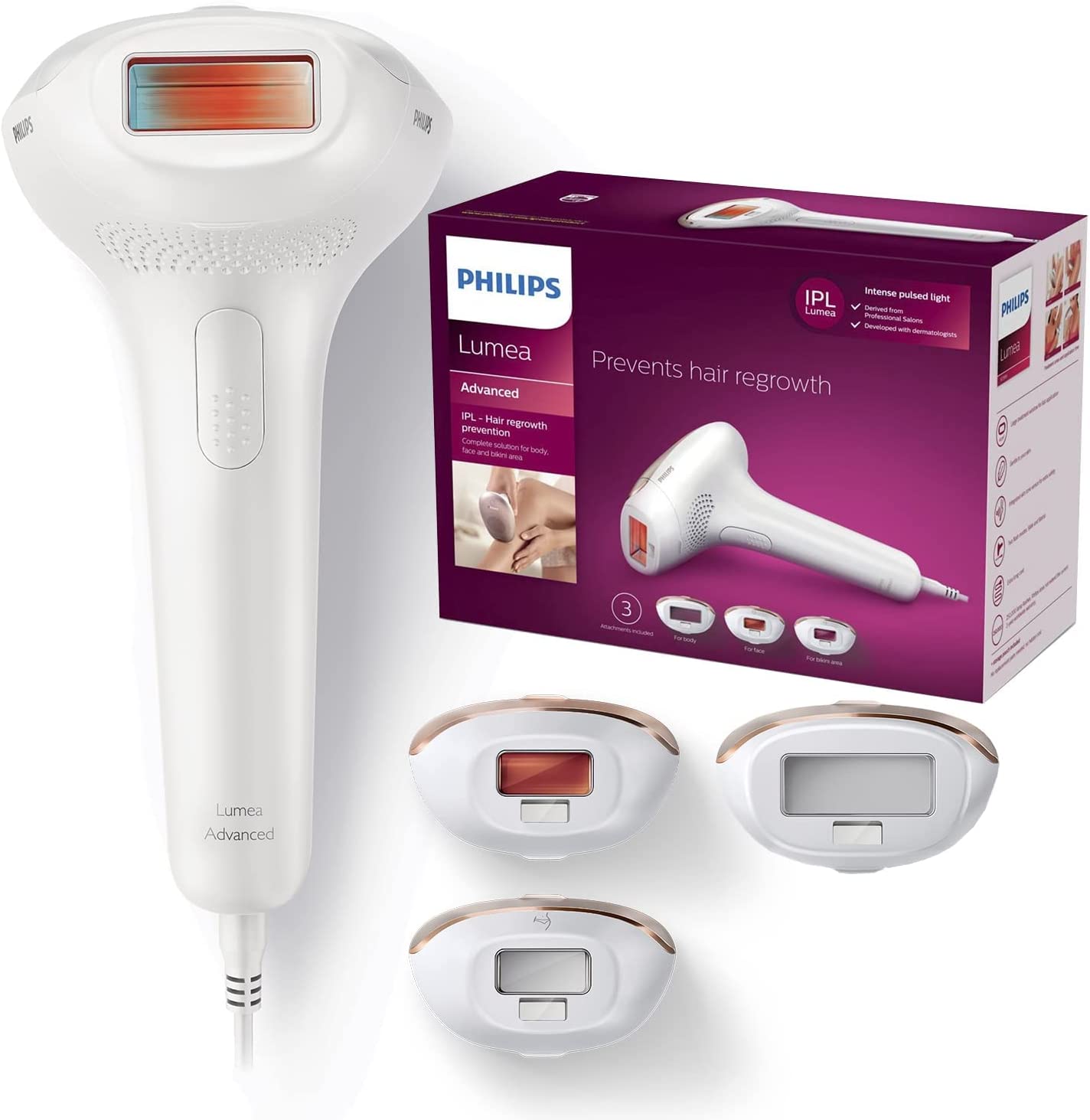 Philips Lumea Advanced IPL - Dispositivo de depilación para cuerpo, cara y línea del bikini
