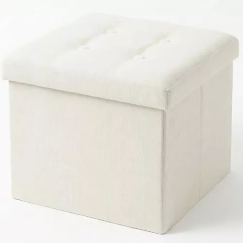 edihome, Puff Almacenaje Plegable, (38 x 38 x 38 cm)
