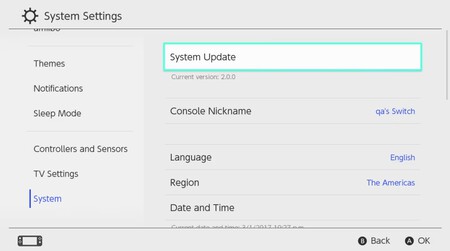 Recurso Primera Actualizacion Switch 2