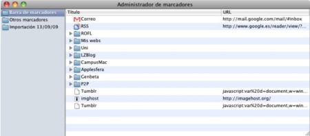 Las últimas builds de Chromium para Mac OS X ya incluyen un gestor de favoritos