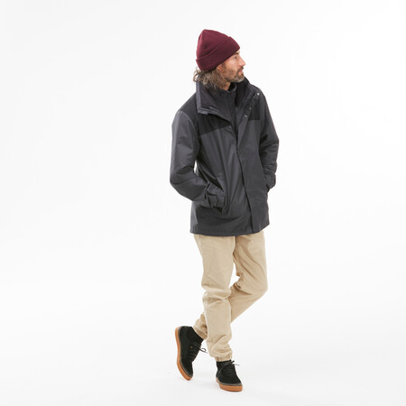 Chaqueta De Montana Y Trekking 3 En 1 Impermeable Hombre Forclaz Travel 100 3
