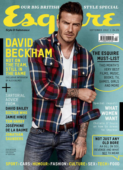 David Beckham lucirá camisa de cuadros en el número de septiembre de Esquire UK