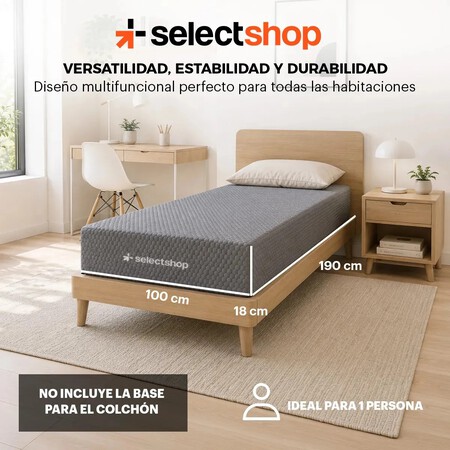 Colchon Individual Memory Foam 190 X 18 X 100cmdsfad