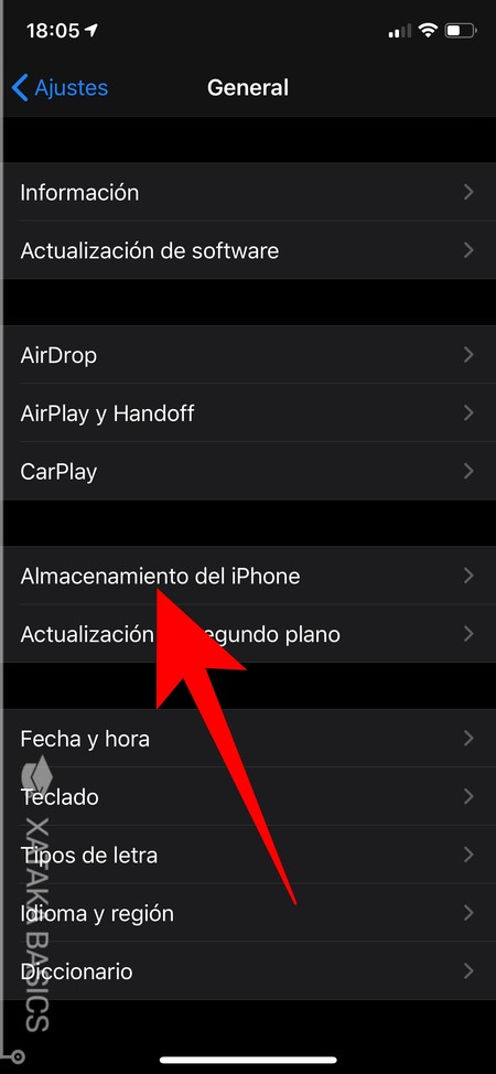 Almacenamiento Del Iphone