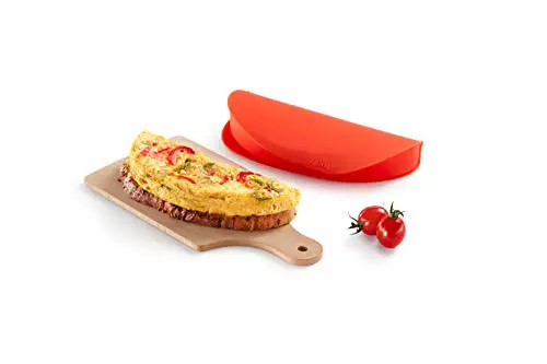 Lékué Molde para cocinar tortillas en microondas, Omelette maker, silicona platino Rojo, 0.4 l