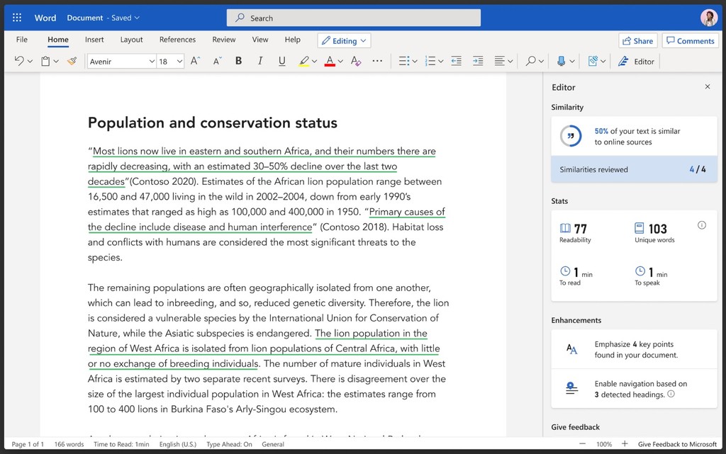 Microsoft Word implementa un detector de plagio basado en Bing para ayudar a estudiantes y escritores profesionales