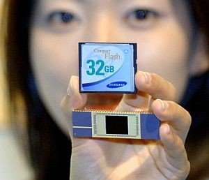 Samsung crea chips de memoria flash de 32 gigas
