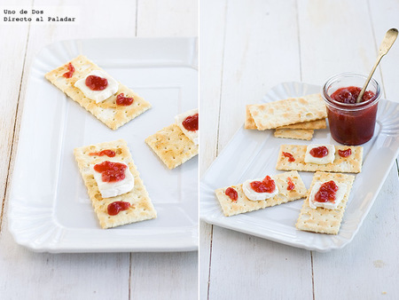 Tiritas de queso y mermelada. Receta de Halloween