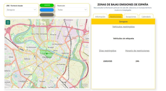 Este mapa muestra todas las Zonas de Bajas Emisiones de España con sus ...