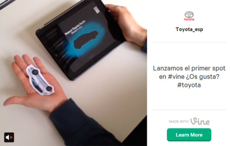 Toyota España, entre las primeras marcas en lanzar un spot a través de Vine