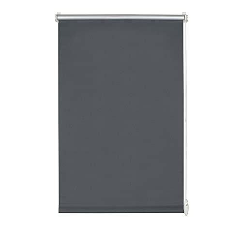 GARDINIA EASYFIX Estor enrollable con reverso térmico para enganchar o pegar, Estor enrollable opaco sin taladrar, Protección térmica, Ahorro energético, Pizarra, 80 x 150 cm (AnxAl)