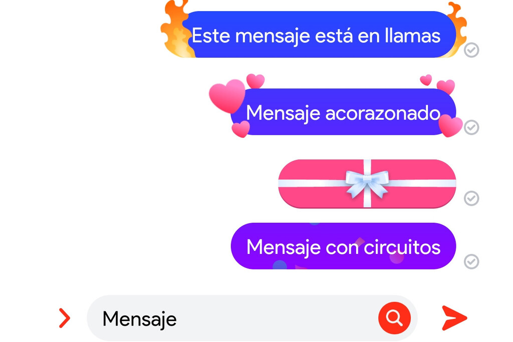 Cómo enviar en Messenger textos con efectos de fuego, corazones, regalos y otros