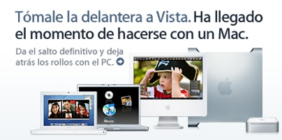 Apple actualiza su web española con la campaña "Tómale la delantera a Vista"